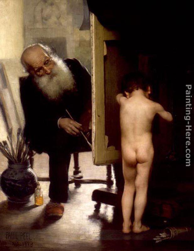 The Modest Model painting - Paul Peel The Modest Model art painting